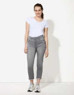 Jeans - Girlfriend fit - grijs