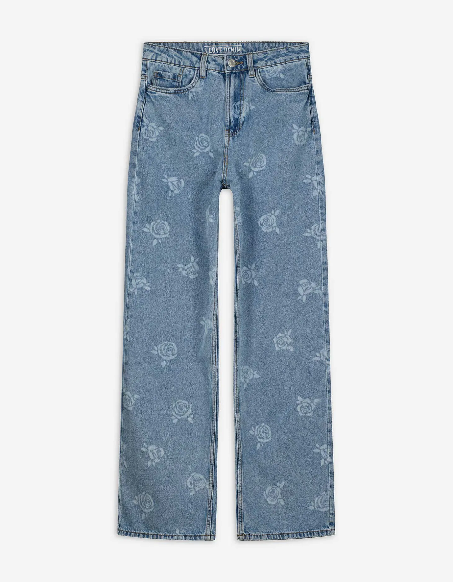 Jeans - Motief all-over - lichtblauw