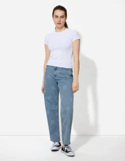 Jeans - Motief all-over - lichtblauw