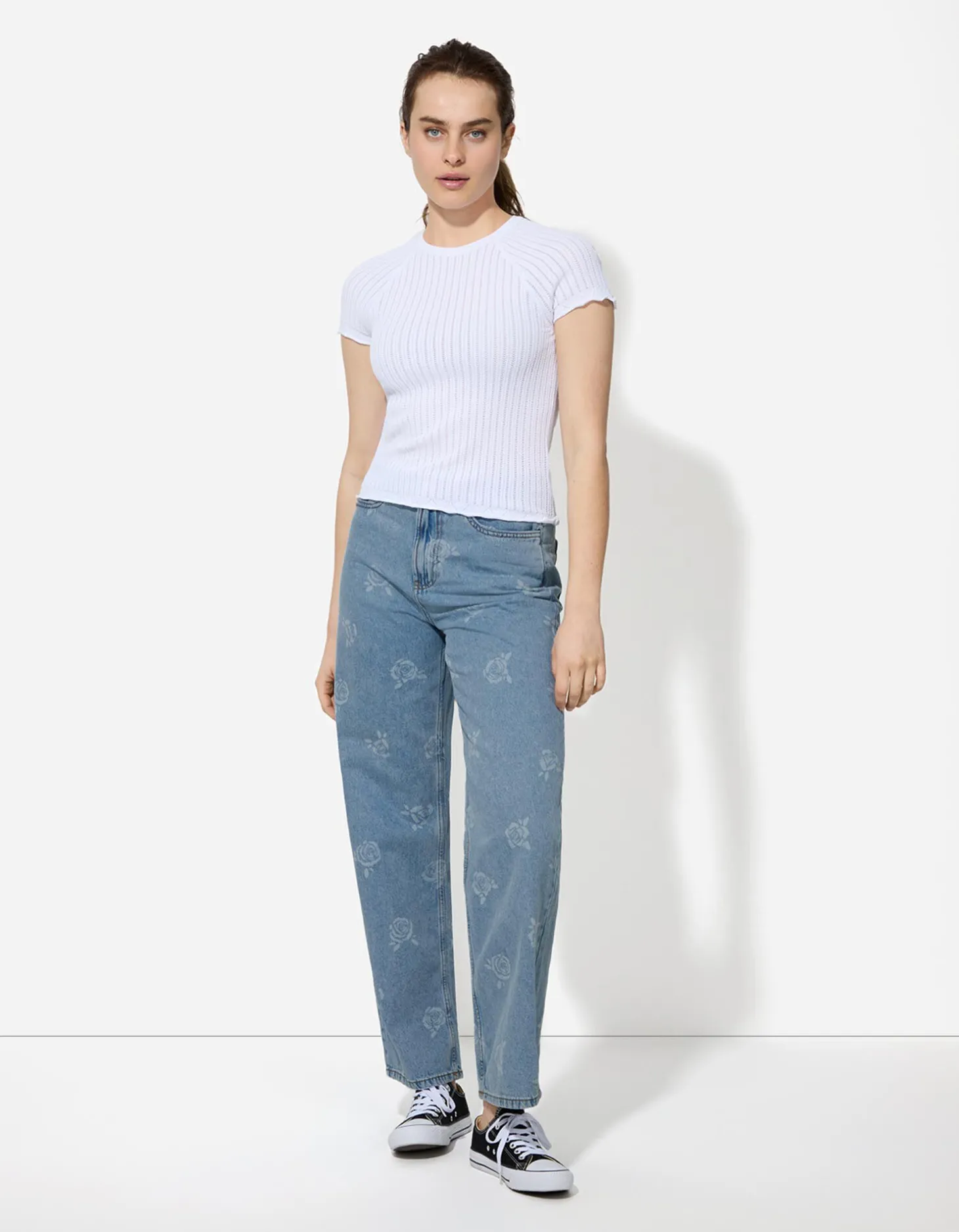 Jeans - Motief all-over - lichtblauw