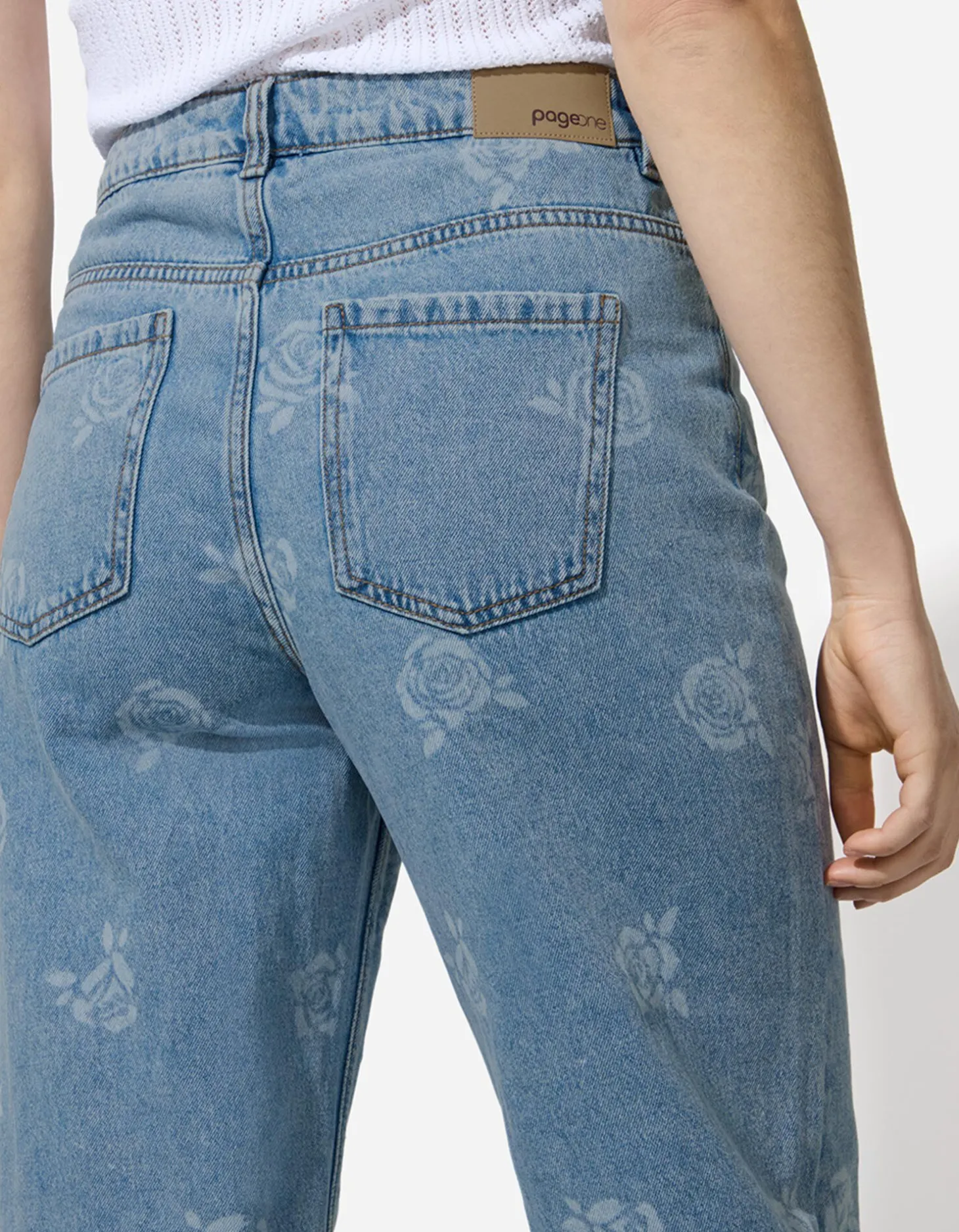 Jeans - Motief all-over - lichtblauw