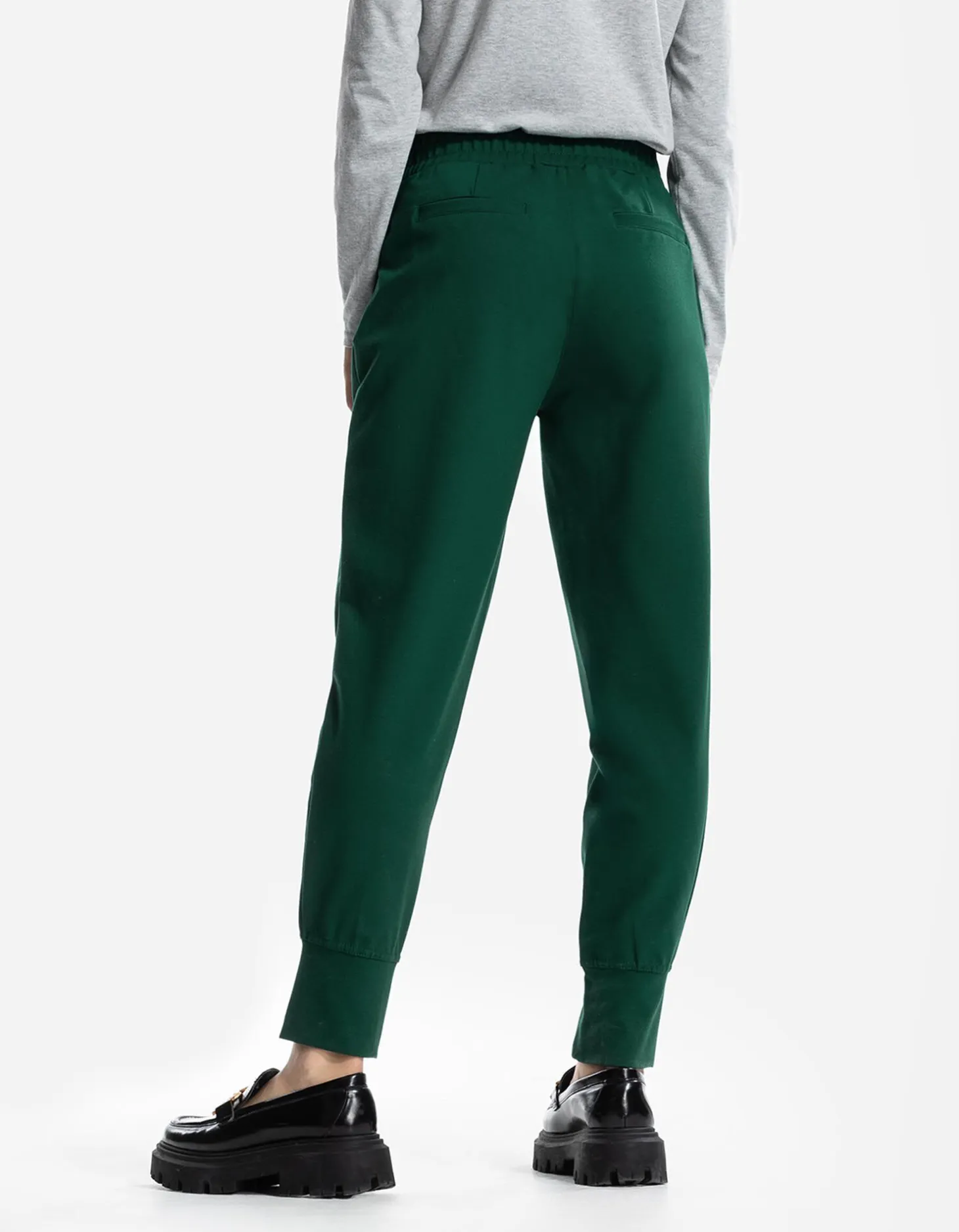 Jogger pants - Tunnelkoord in de zoom - donkergroen