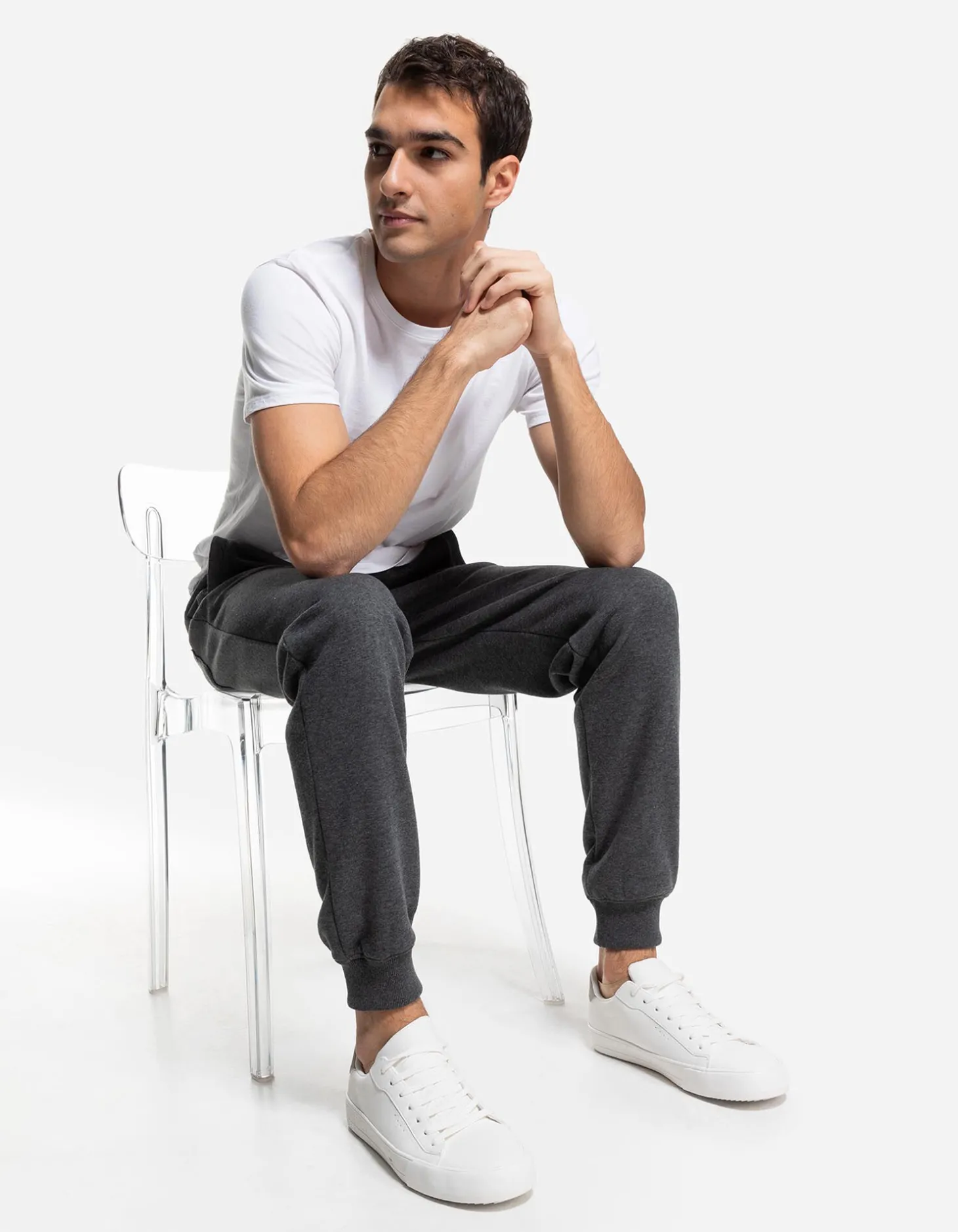 Joggingbroek - Relaxed fit - lichtgrijs