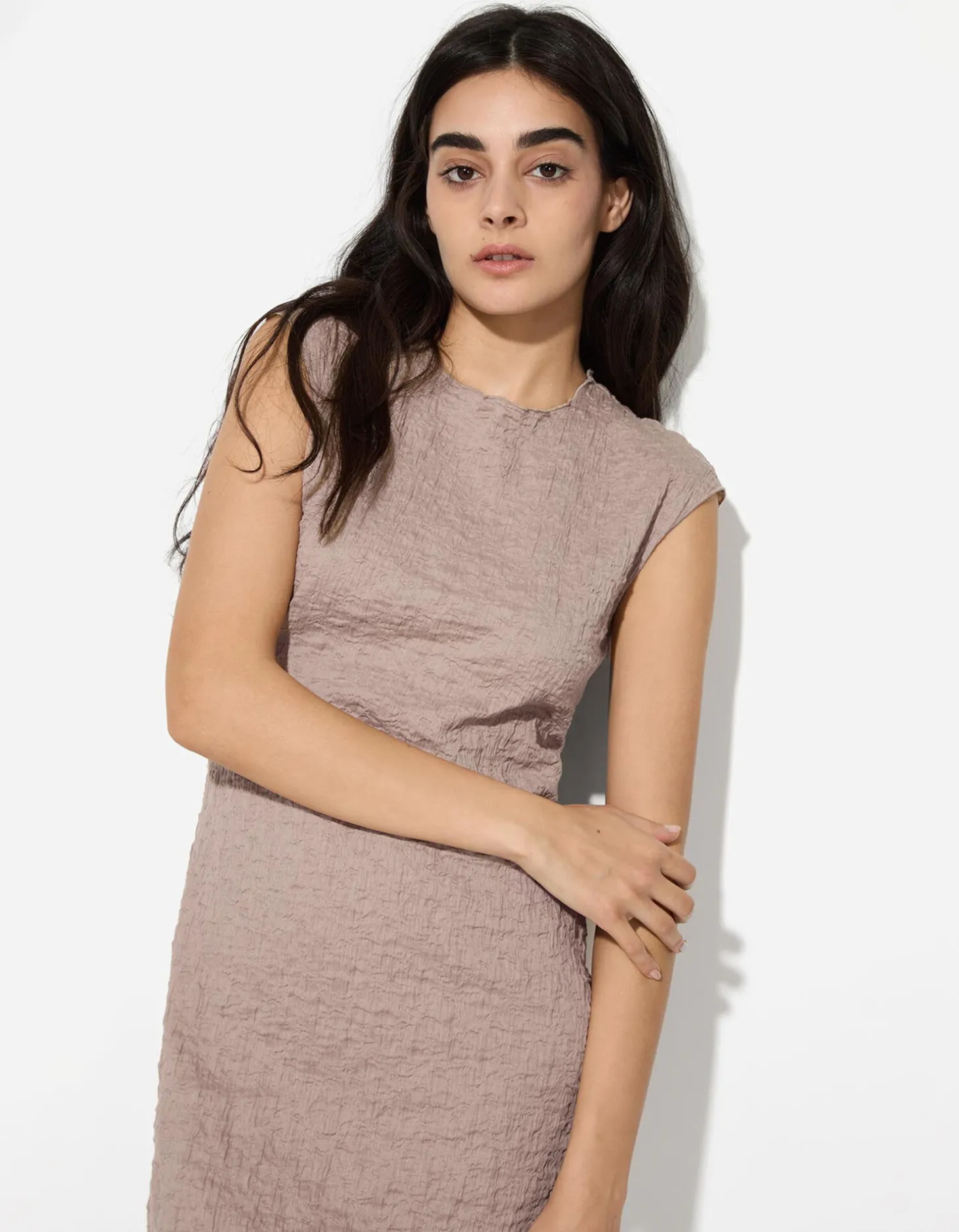 Jurk - Effen - beige