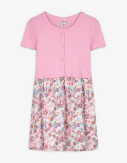 Jurk - Geribde structuur - pink