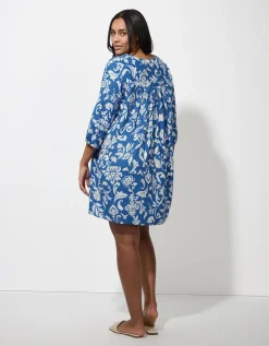 Jurk - LENZING™ ECOVERO™ - blauw