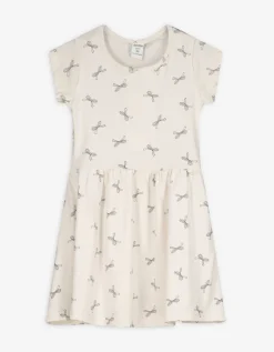 Jurk - Motief all-over - beige