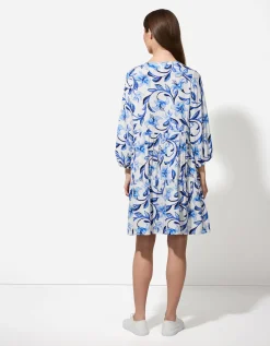 Jurk - Motief all-over - donkerblauw