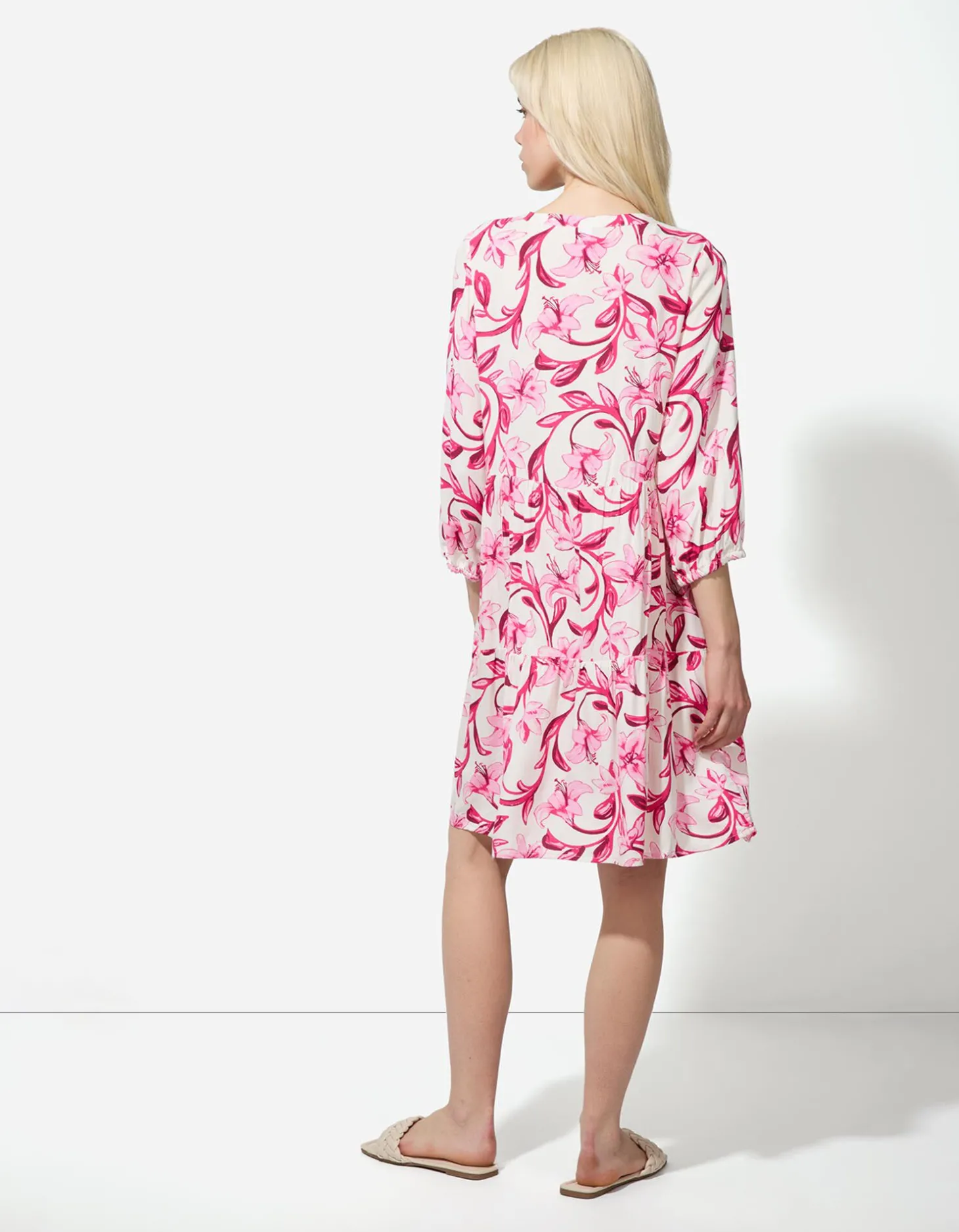 Jurk - Motief all-over - pink