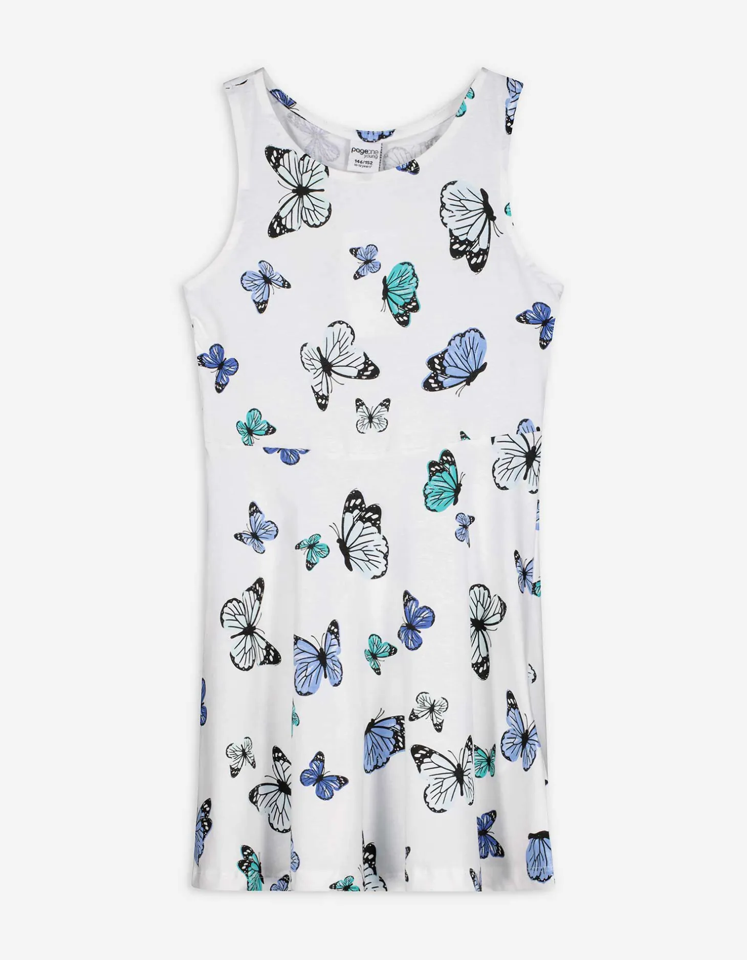 Jurk - Motief all-over - wit