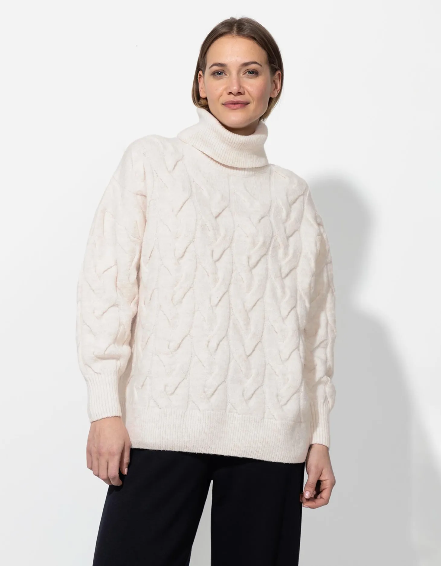 Lange trui - Col - beige