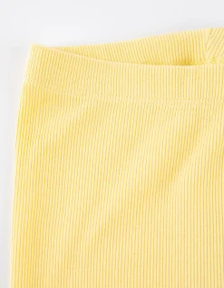 Legging - Geribde structuur - lichtgeel
