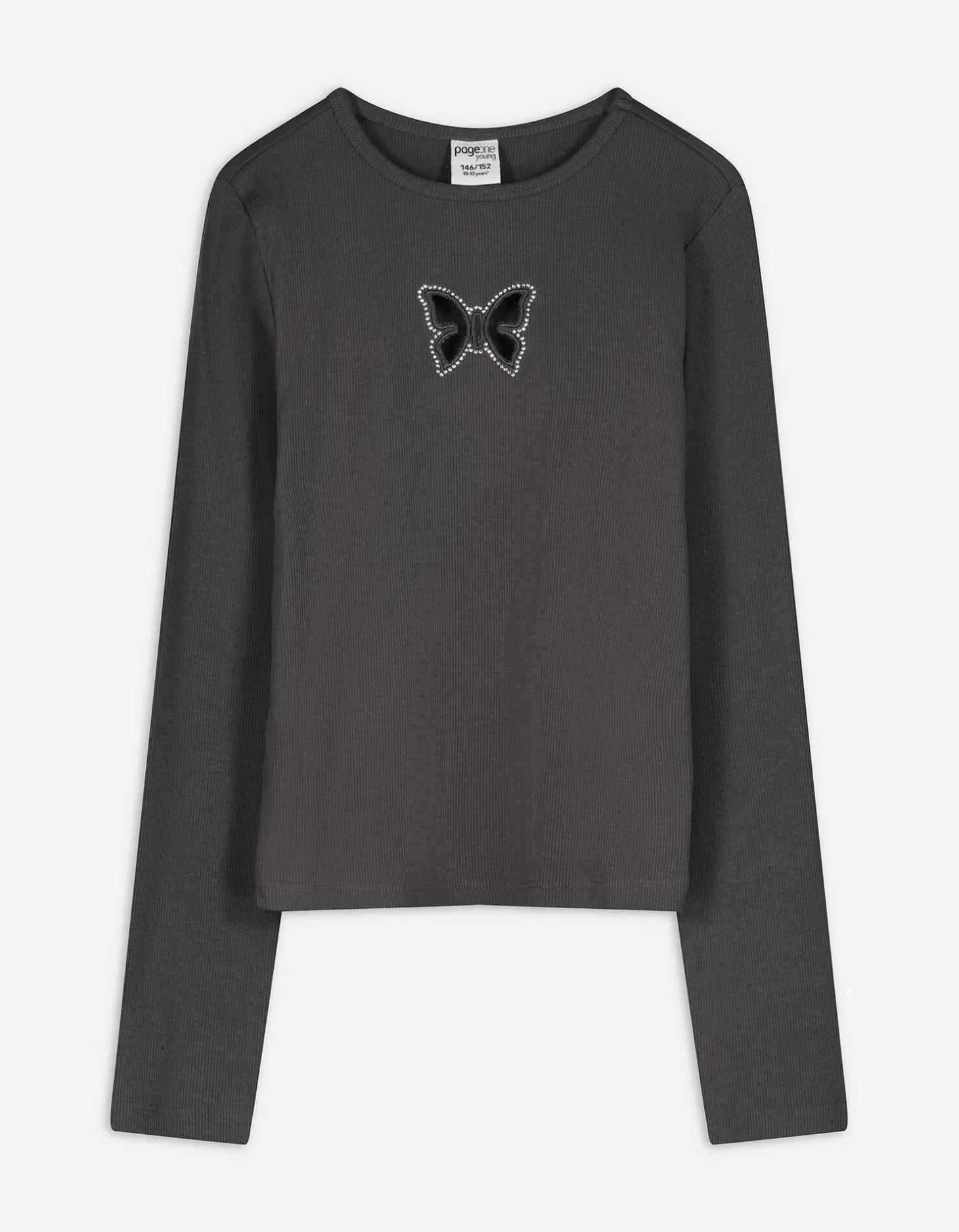 Longsleeve - Cut-outs - donkergrijs