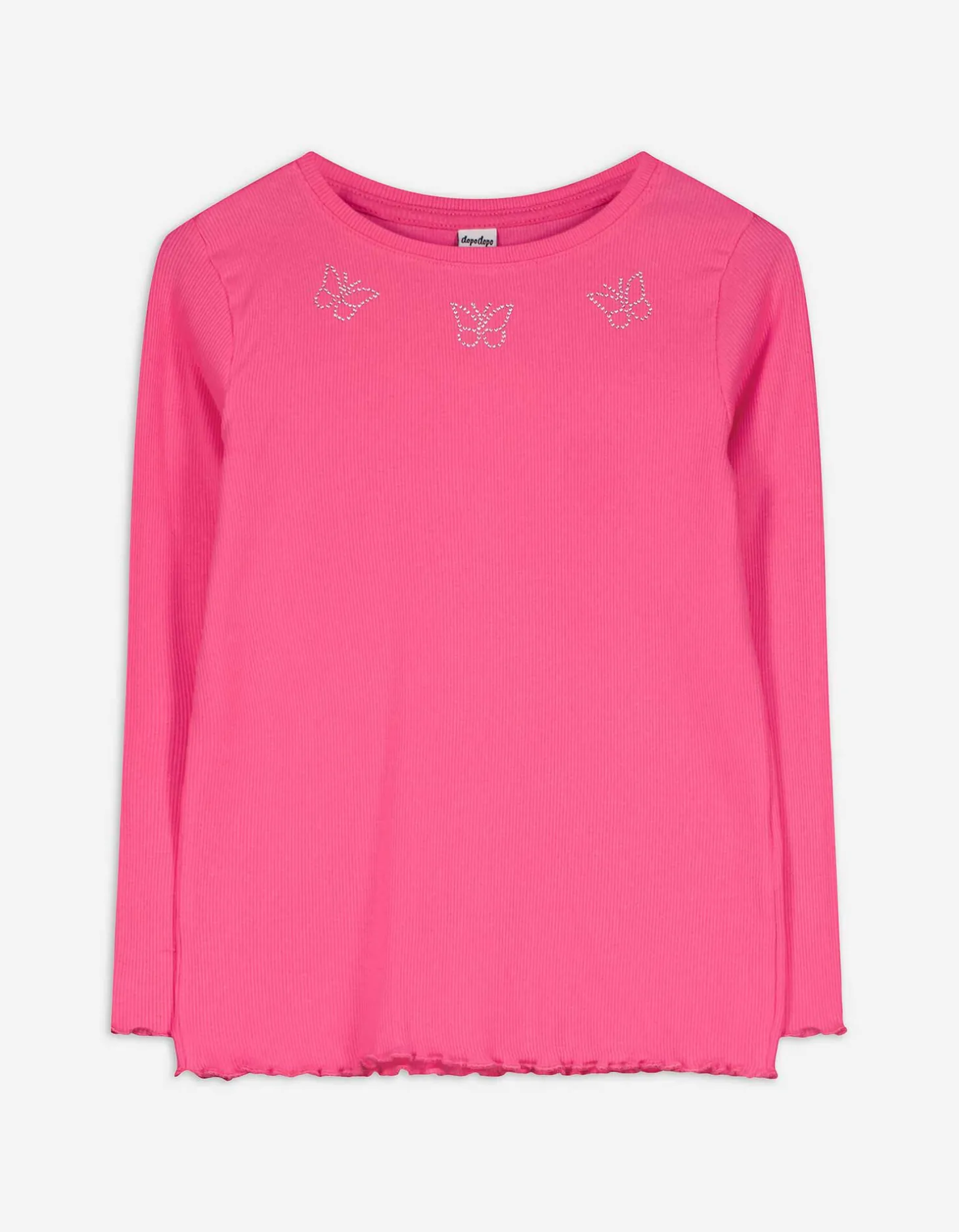 Longsleeve - Geribde structuur - pink