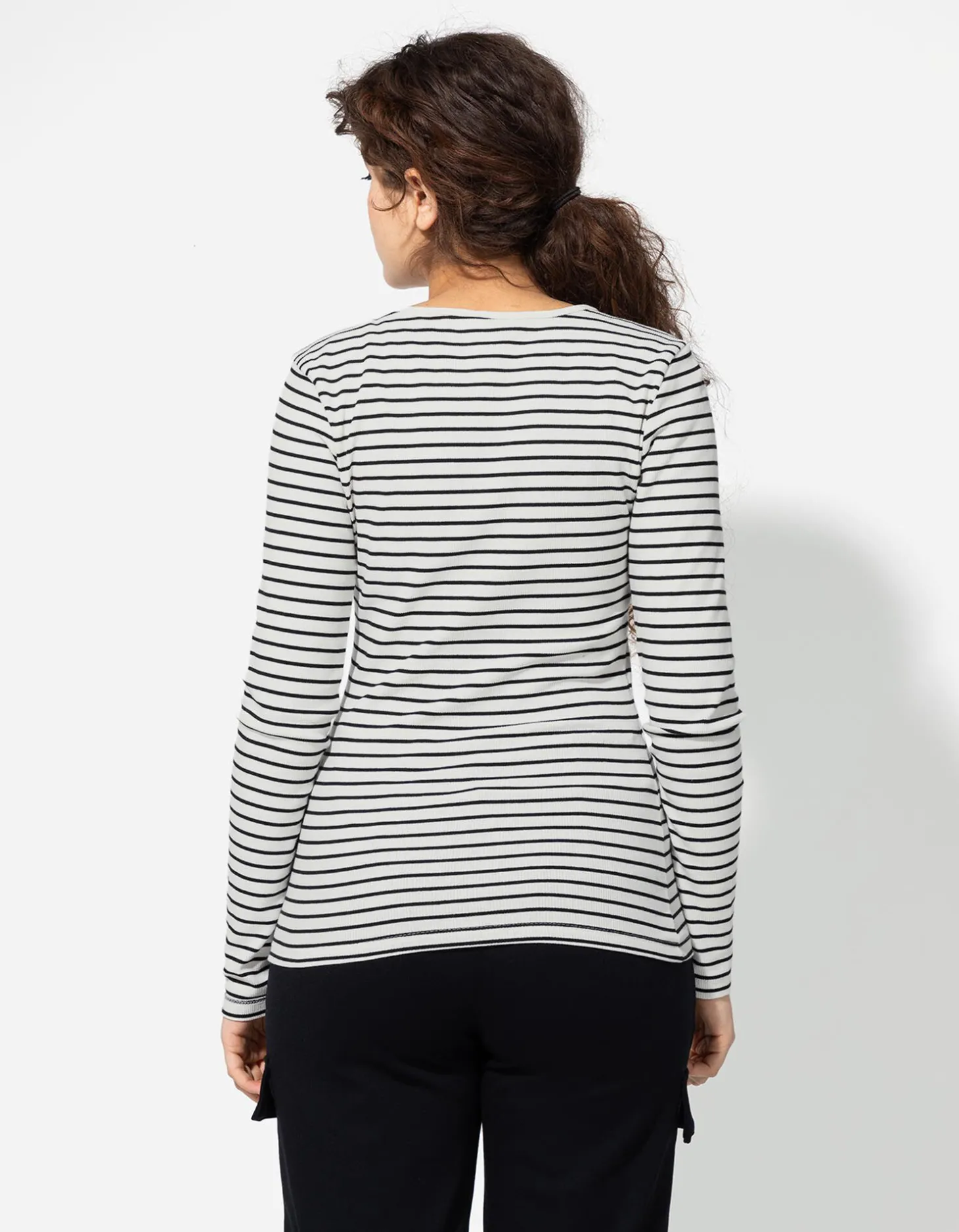 Longsleeve - Geribde structuur - wit
