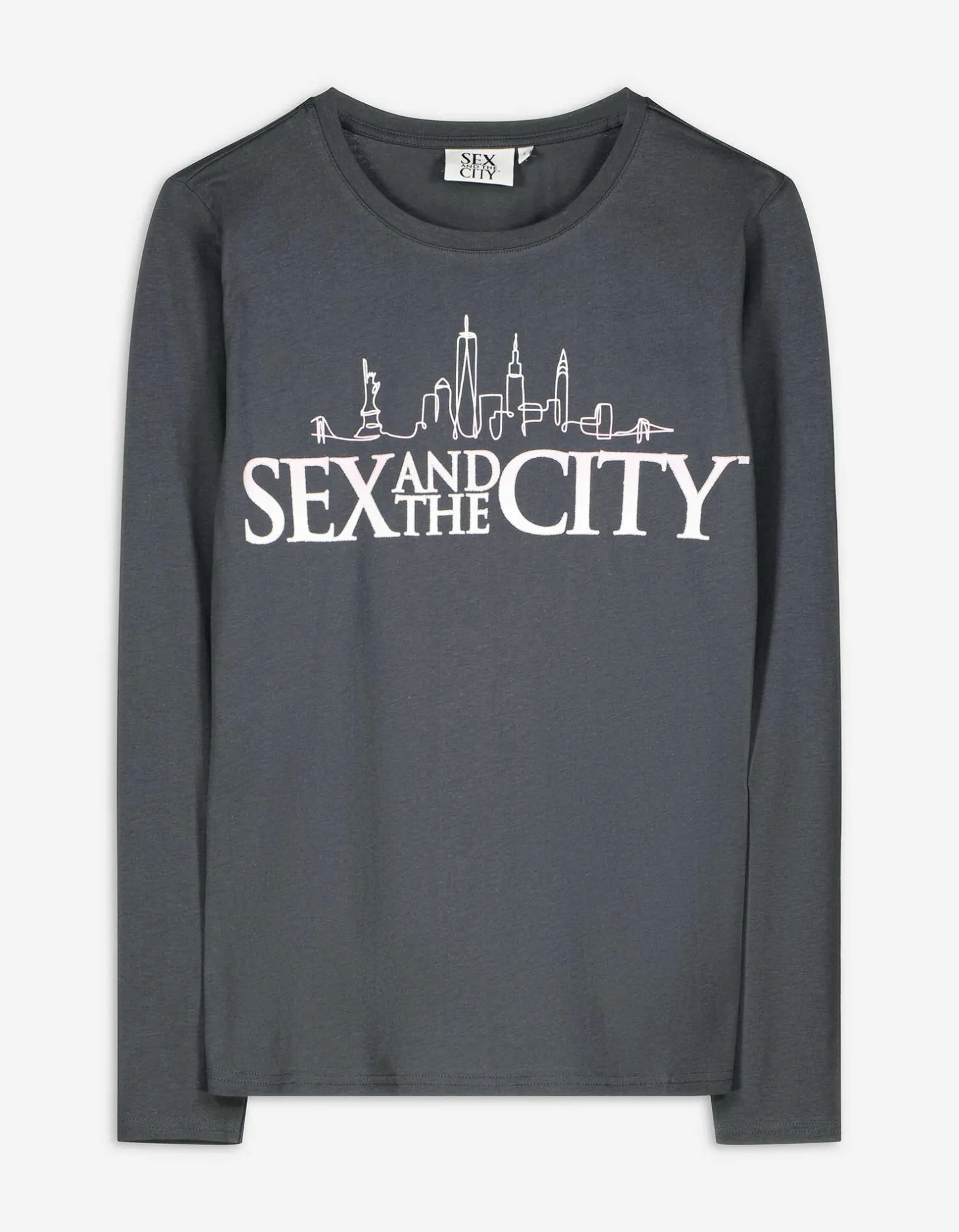 Longsleeve - Glitterprint - donkergrijs