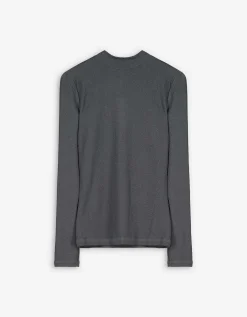 Longsleeve - Glitterstof - donkergrijs