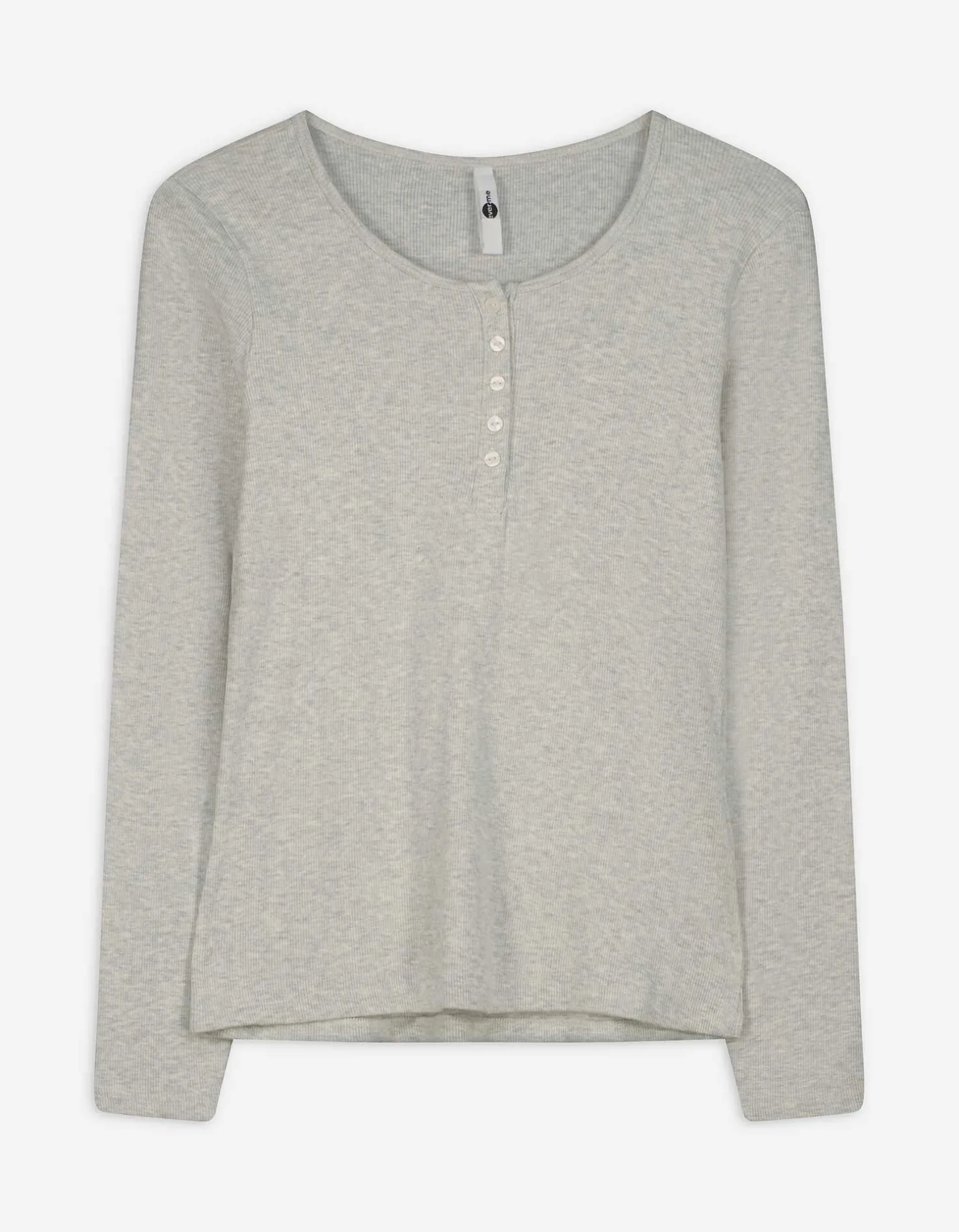 Longsleeve - Knoopsluiting - lichtgrijs