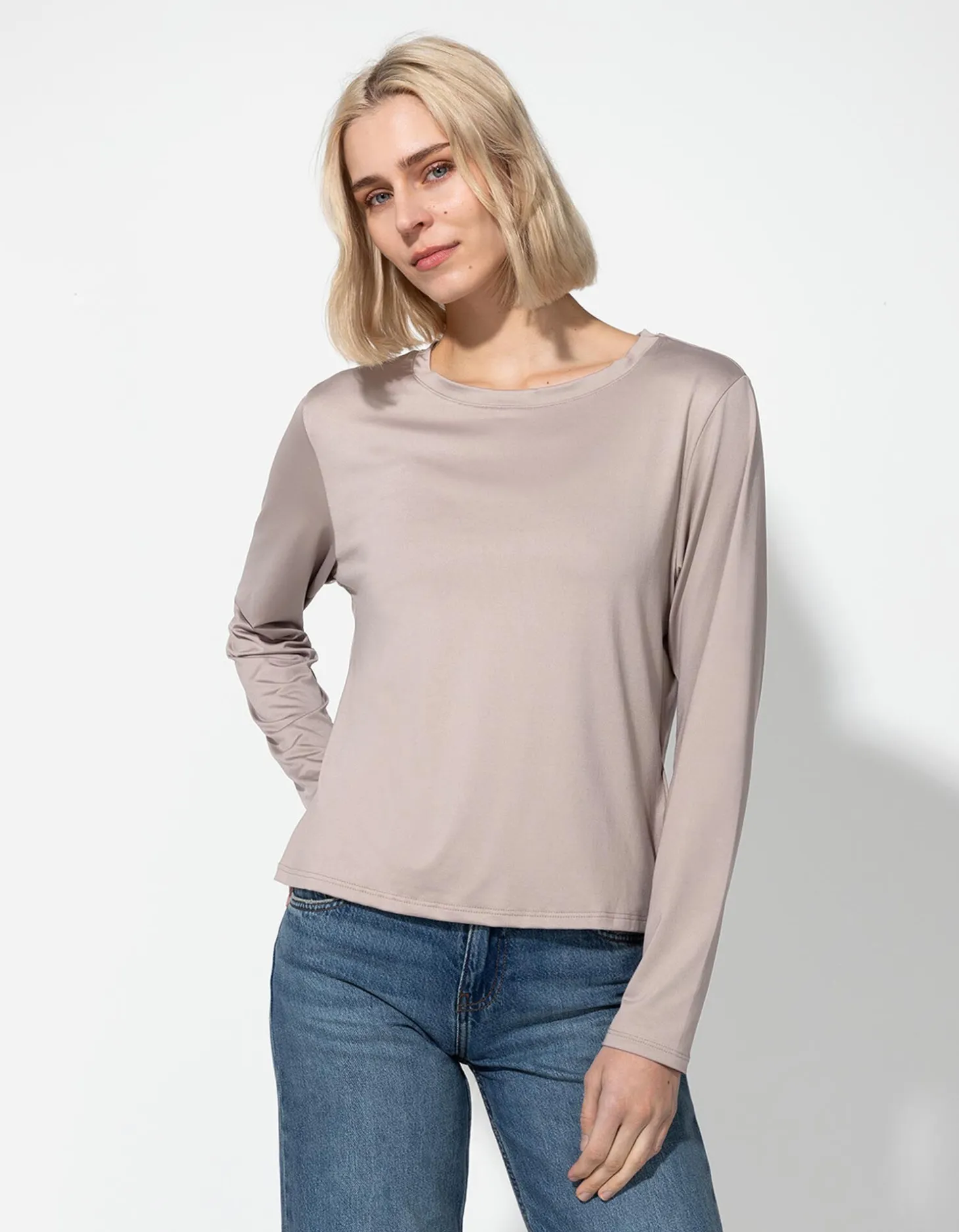 Longsleeve - Slim fit - beige
