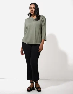 Longsleeve - Viscose - donkergroen