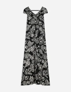 Maxi-jurk - Rugdecolleté - zwart