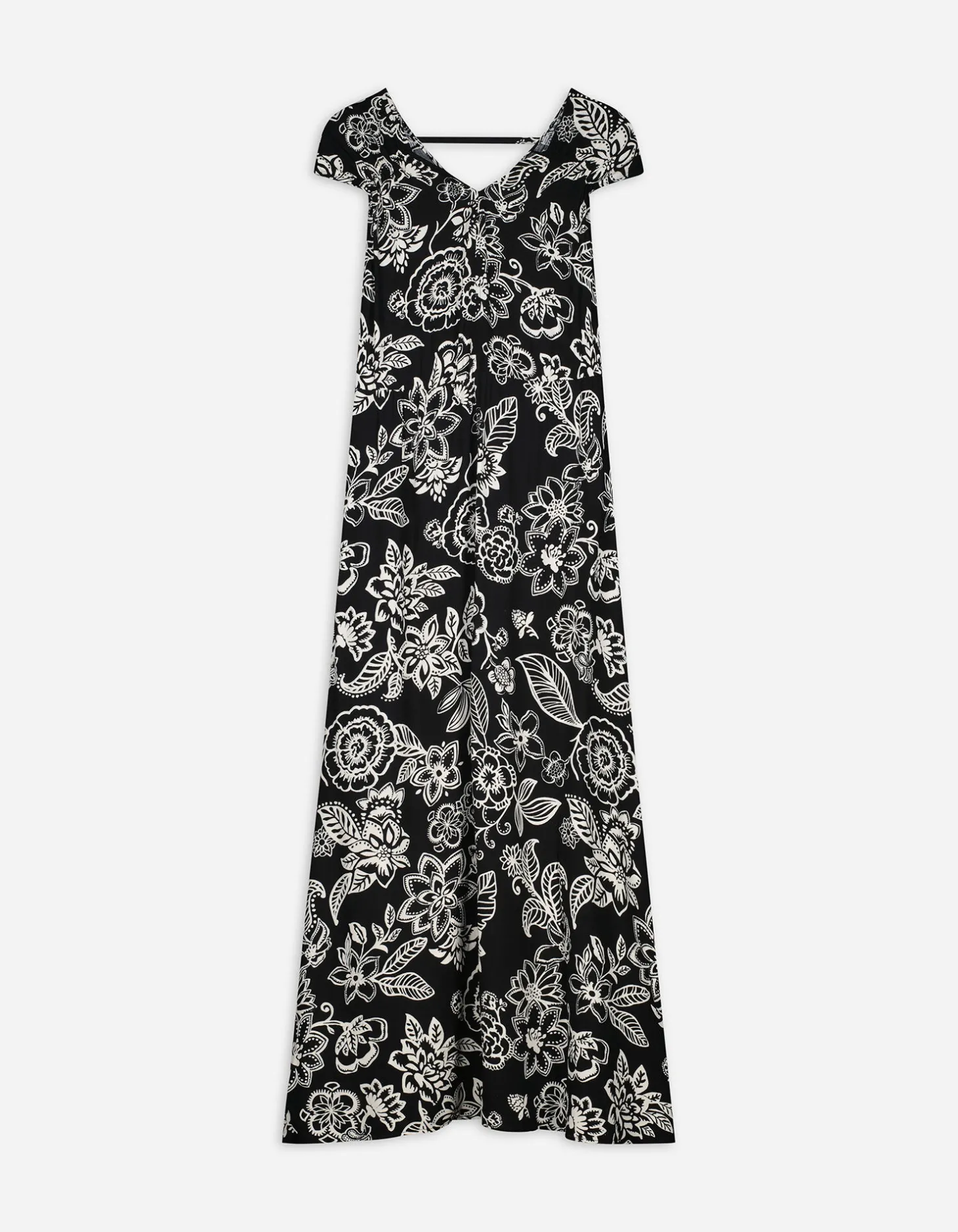 Maxi-jurk - Rugdecolleté - zwart