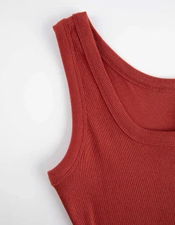 Midi-jurk - Zijsplit - rood