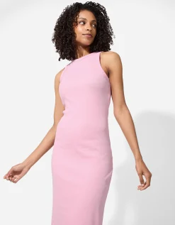 Midi-jurk - Zijsplit - roze