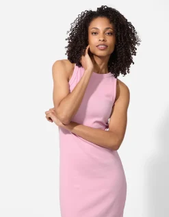 Midi-jurk - Zijsplit - roze