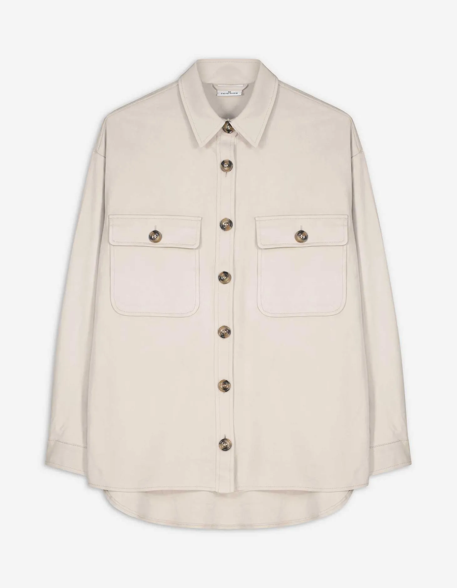 Overhemd - Imitatie suède - beige