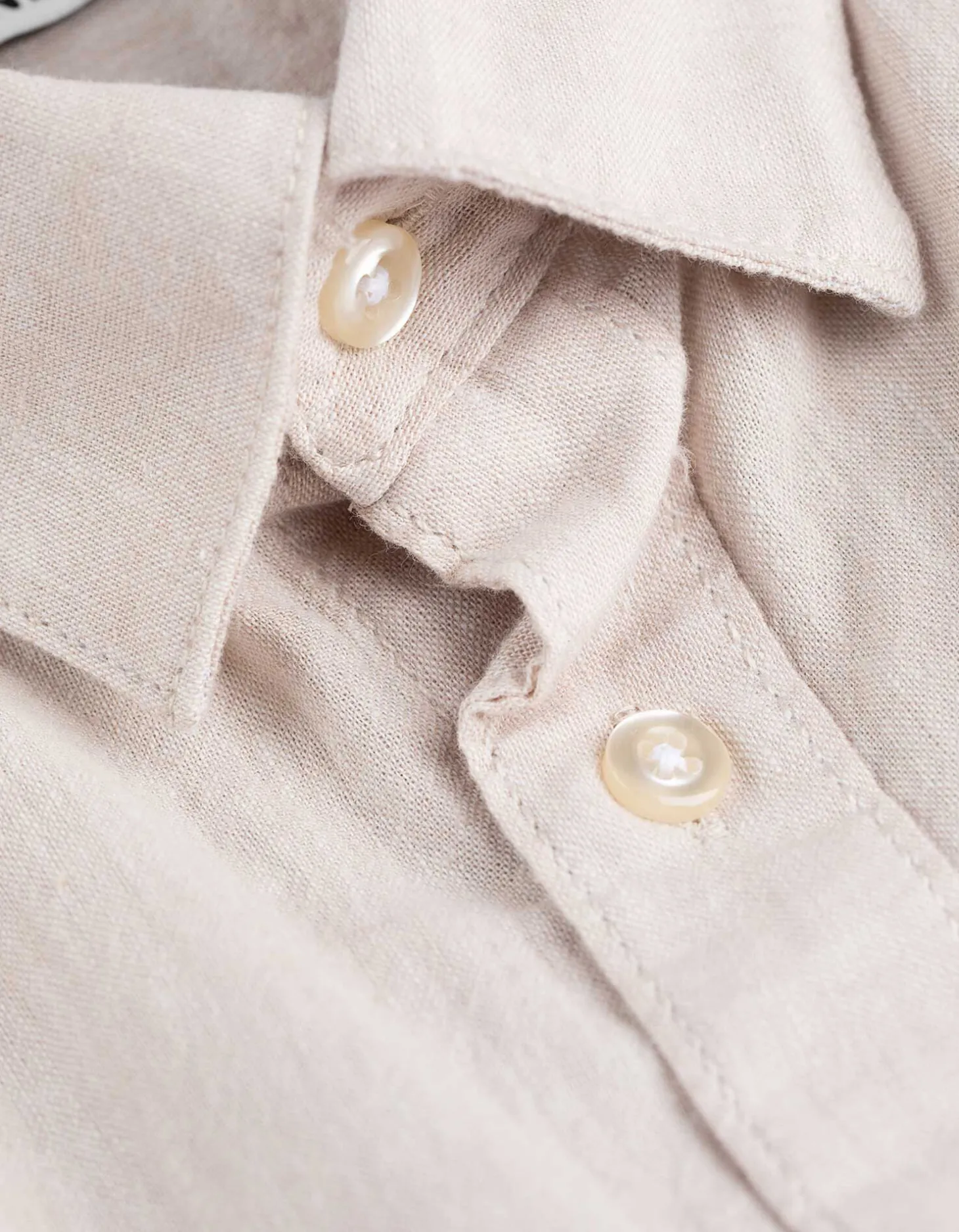 Overhemd - Linnenlook - beige