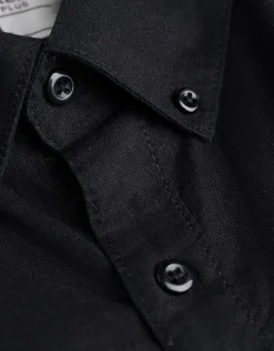 Overhemd - Linnenlook - zwart