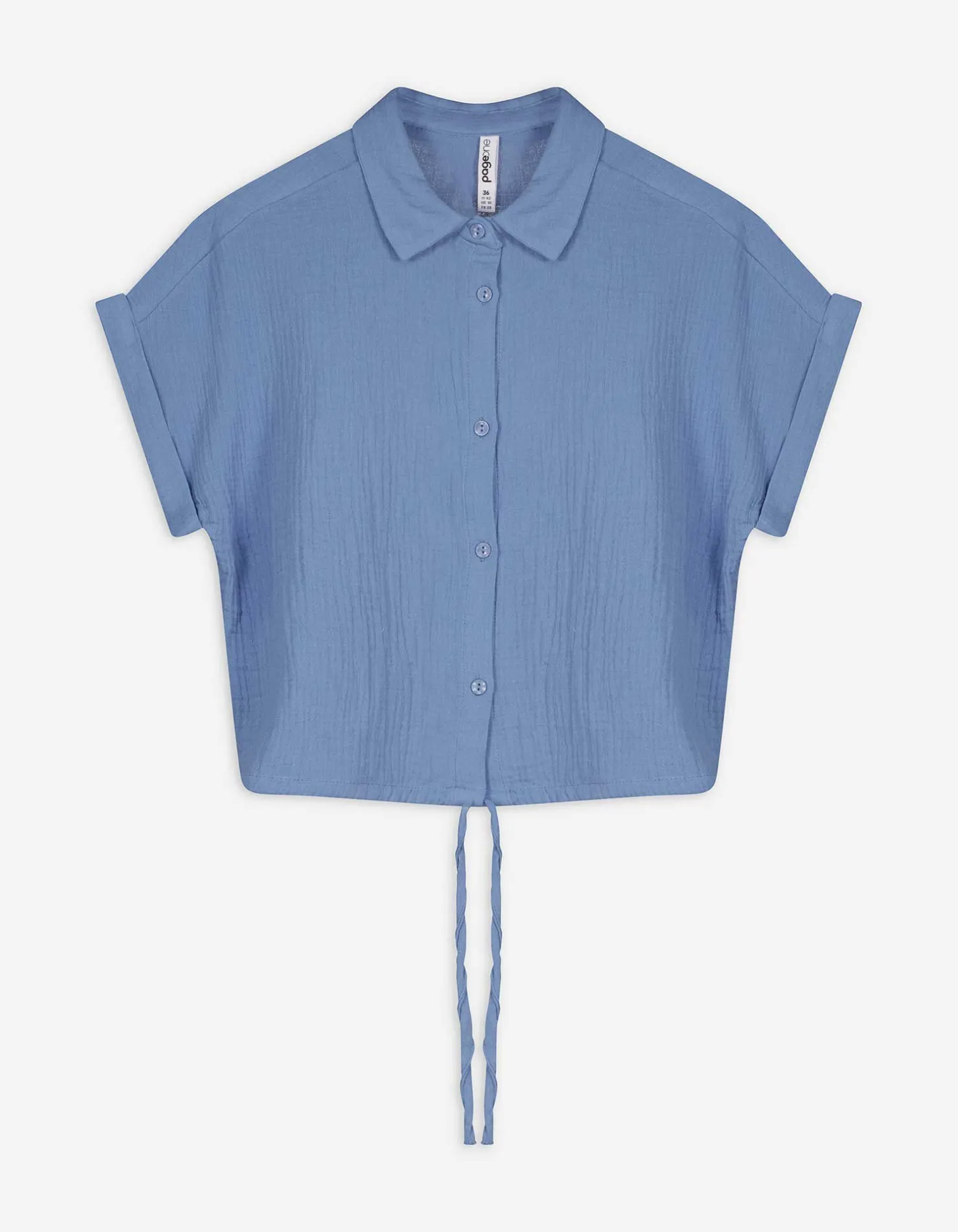 Overhemd - Mousseline - blauw