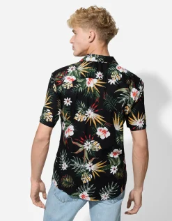 Overhemd - Print all-over - zwart