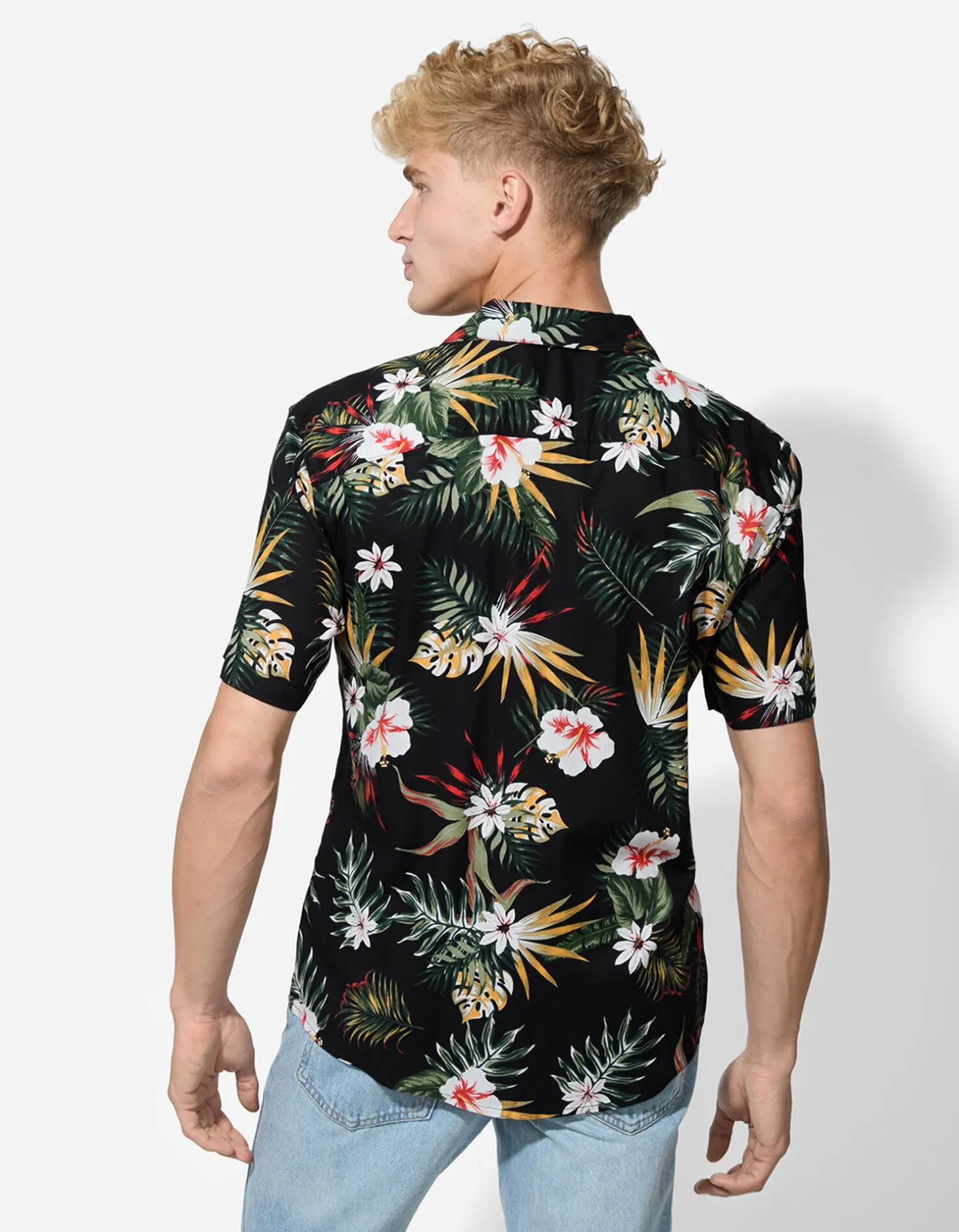 Overhemd - Print all-over - zwart