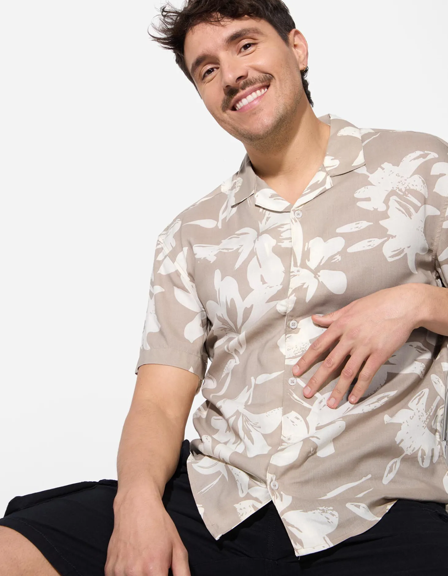 Overhemd - Print all-over - beige