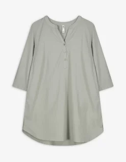 Overhemdblouse - Effen - donkergroen