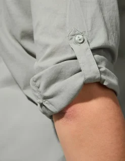 Overhemdblouse - Effen - donkergroen