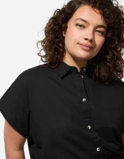 Overhemdblouse - Effen - zwart