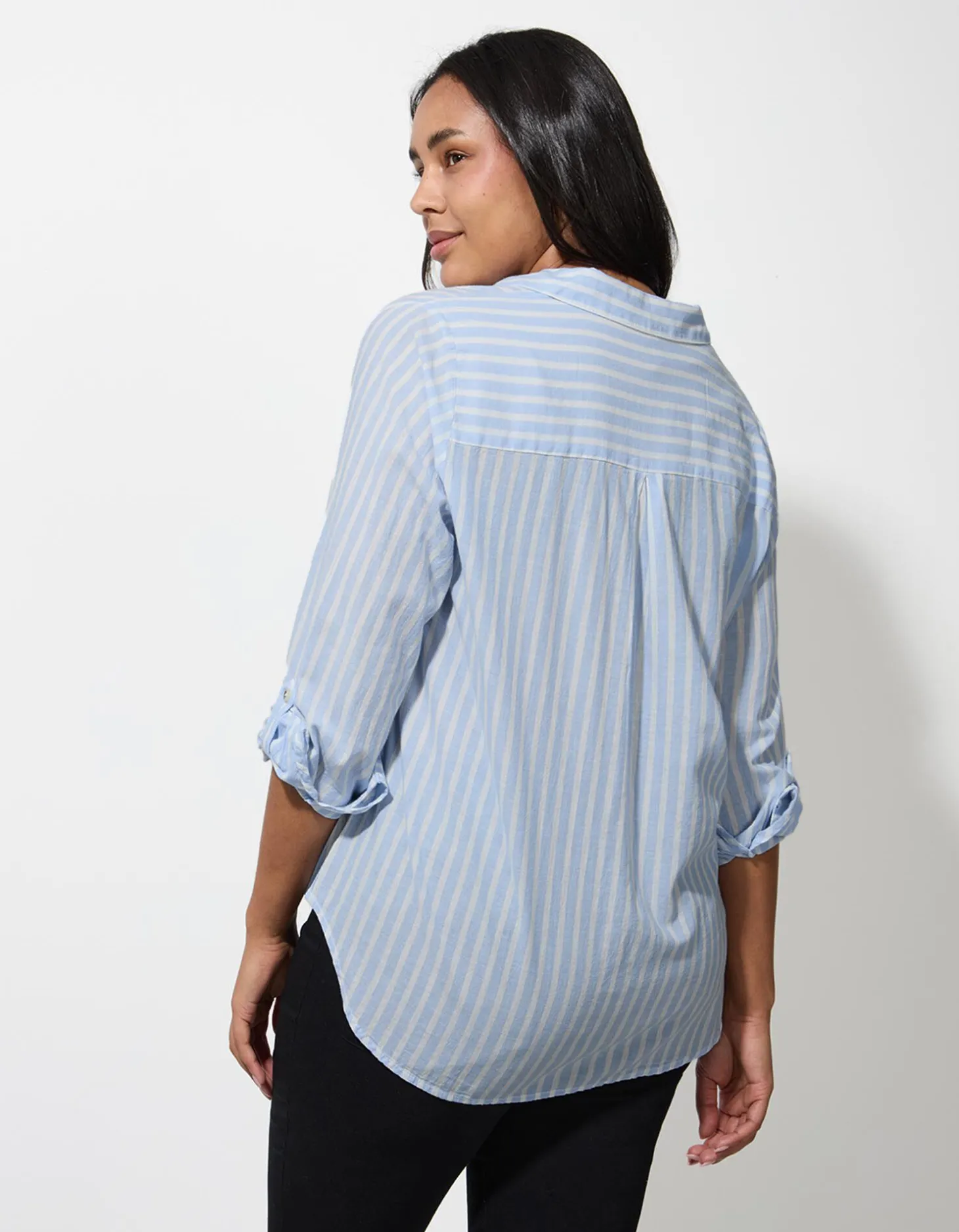 Overhemdblouse - Katoen - lichtblauw