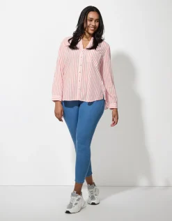 Overhemdblouse - Katoen - lichtrood