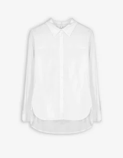 Overhemdblouse - Langer achterpand - wit