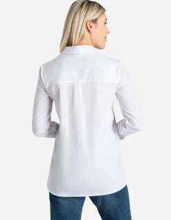 Overhemdblouse - Langer achterpand - wit