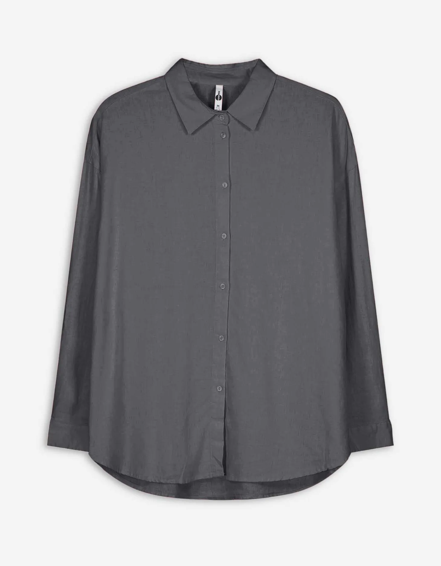 Overhemdblouse - Linnenmix - zwart