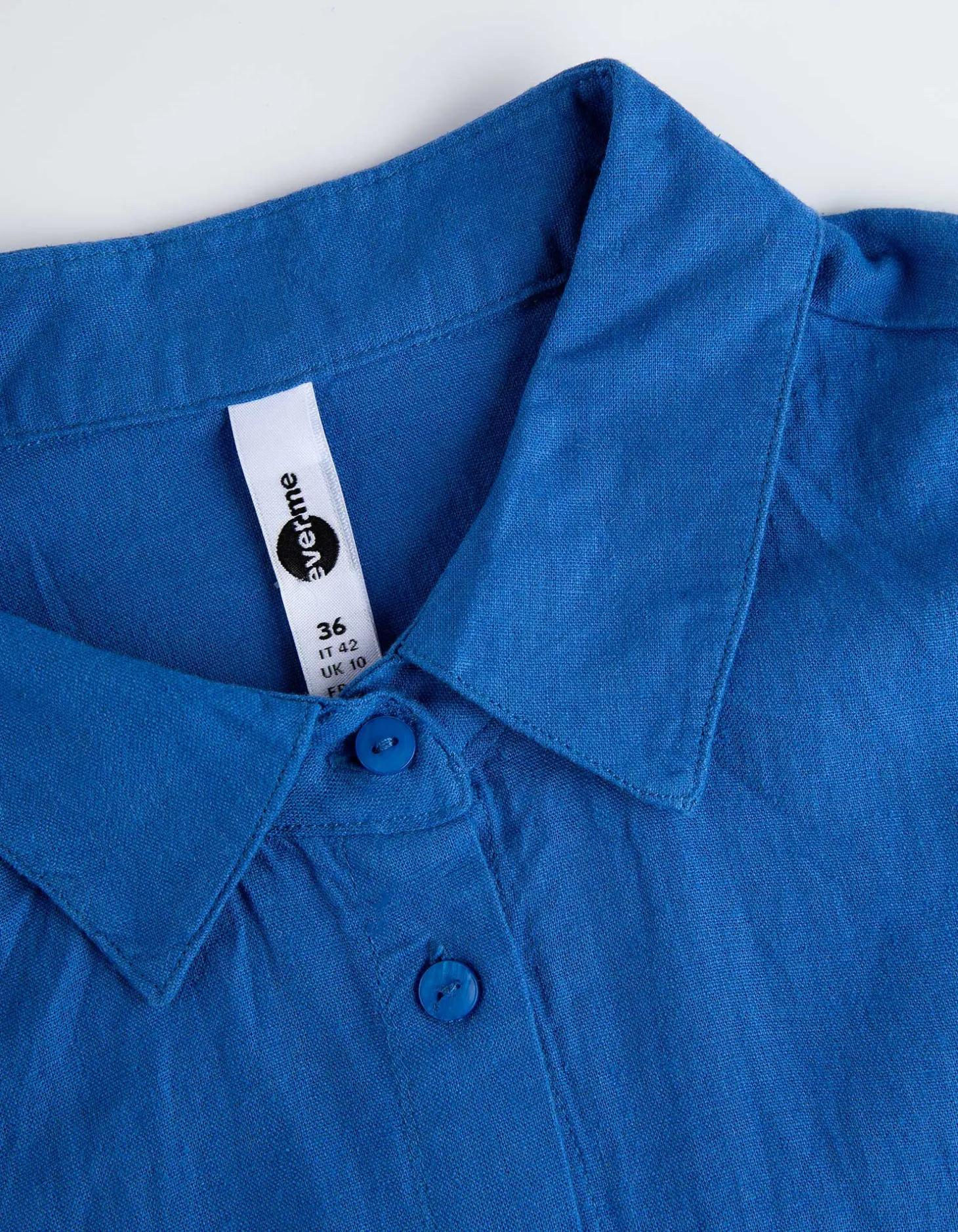 Overhemdblouse - Linnenmix - blauw