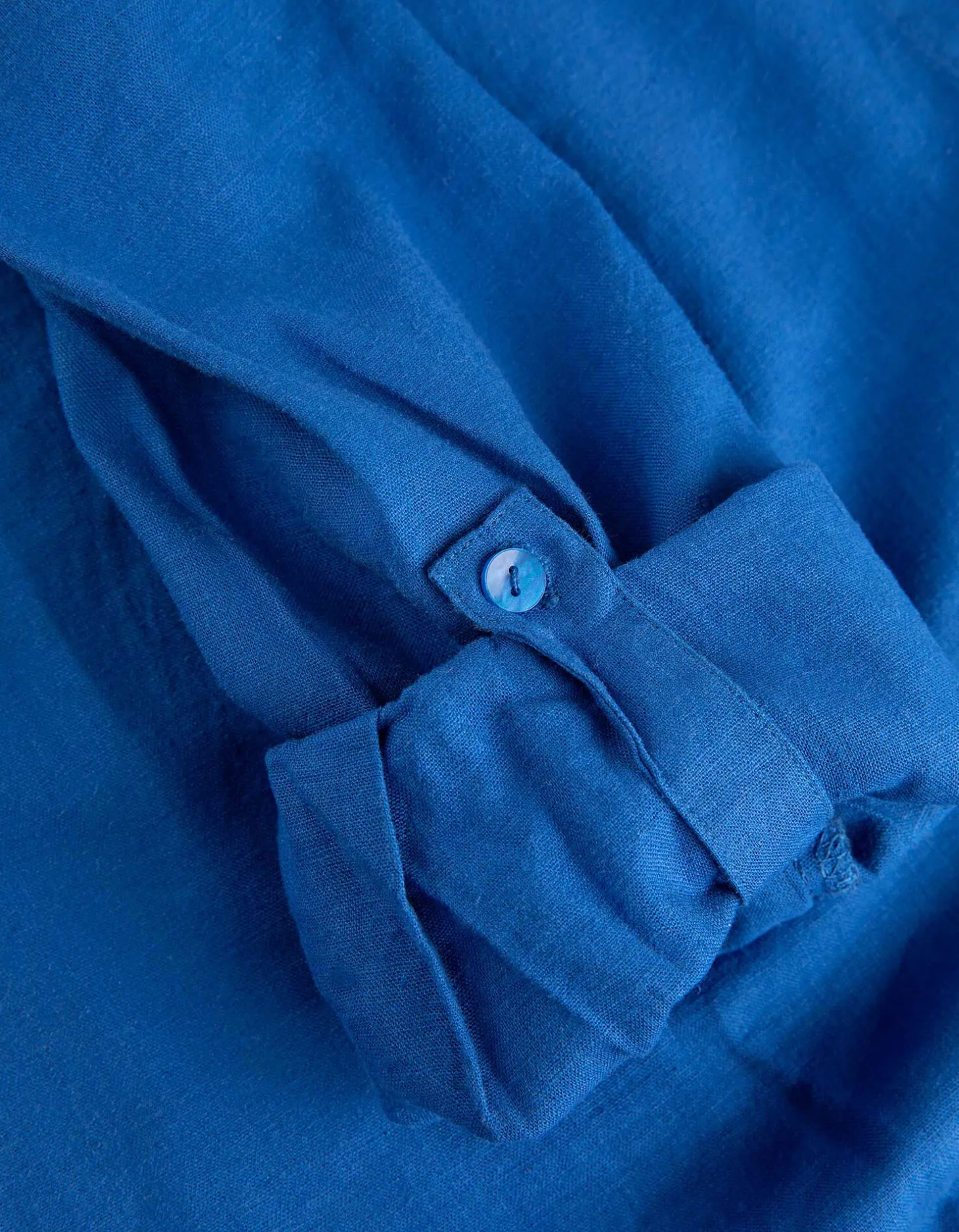 Overhemdblouse - Linnenmix - blauw