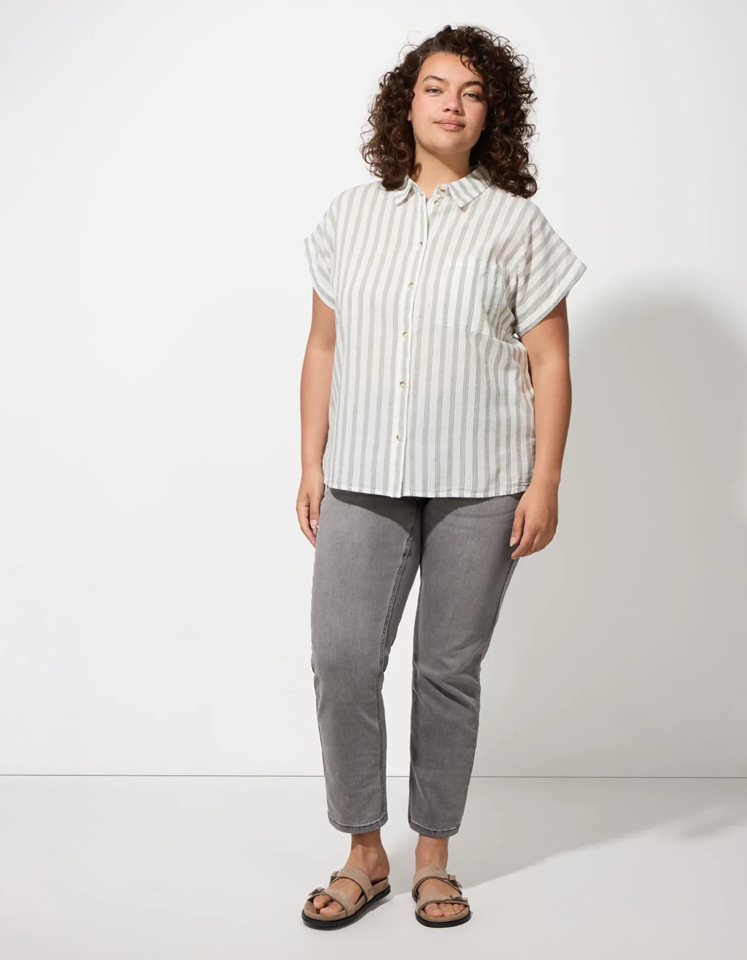 Overhemdblouse - Overhemd kraag - wit