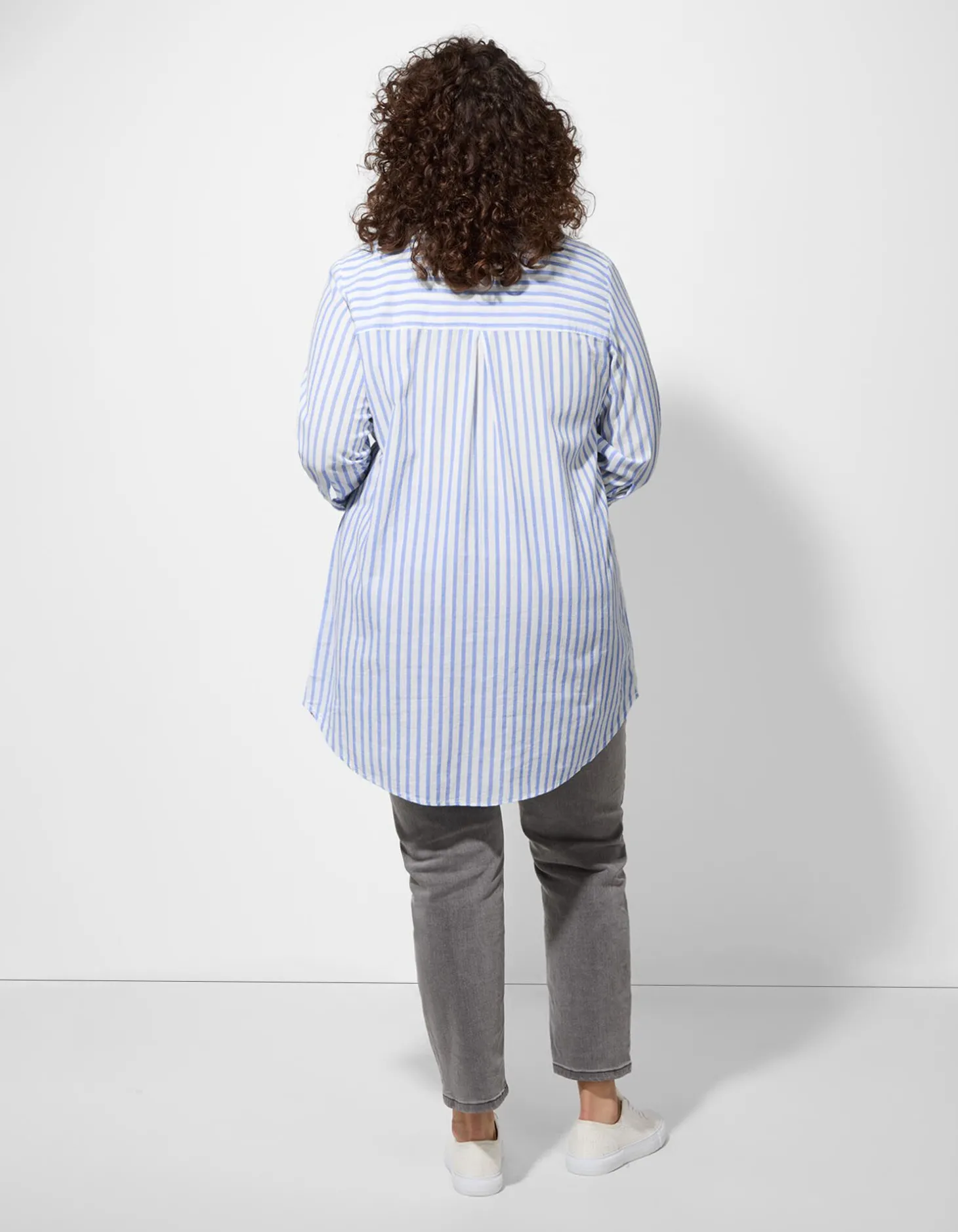Overhemdblouse - Strepen - donkerblauw
