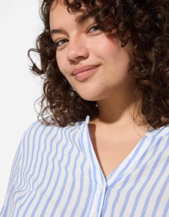 Overhemdblouse - Strepen - donkerblauw