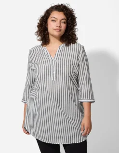 Overhemdblouse - Strepen - zwart